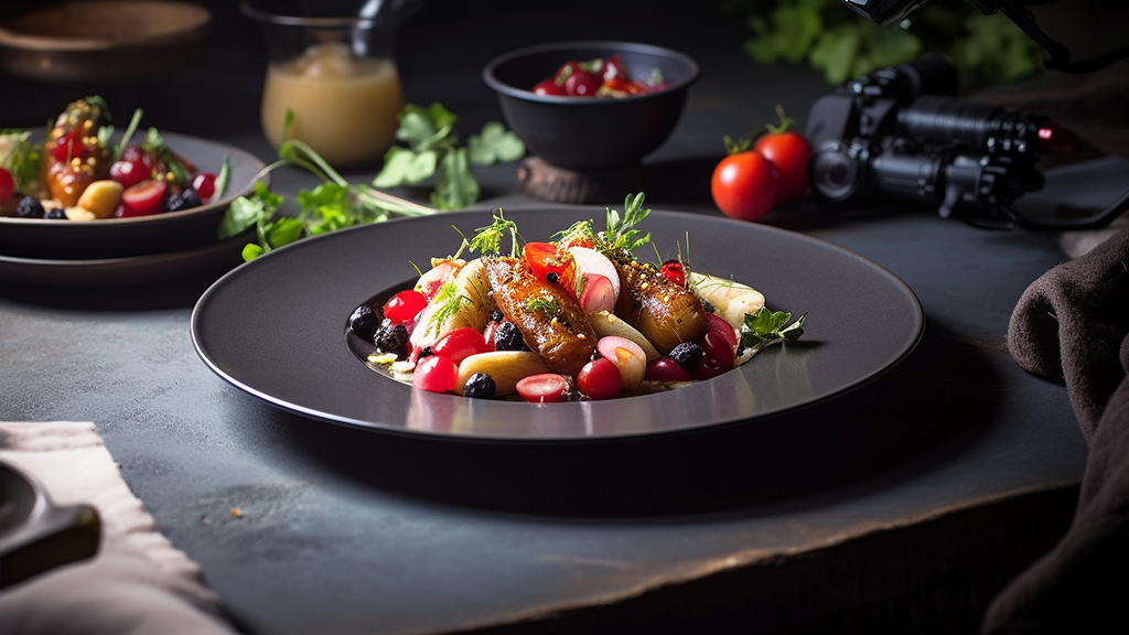 A beautifully plated dish in a restaurant.