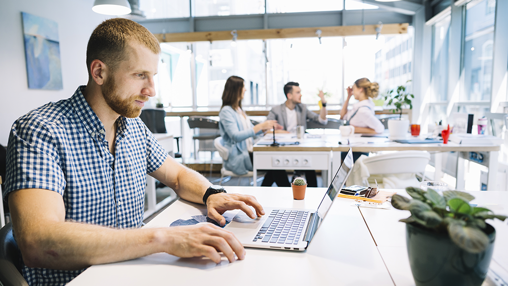 A group of people collaborating in a tech startup environment.